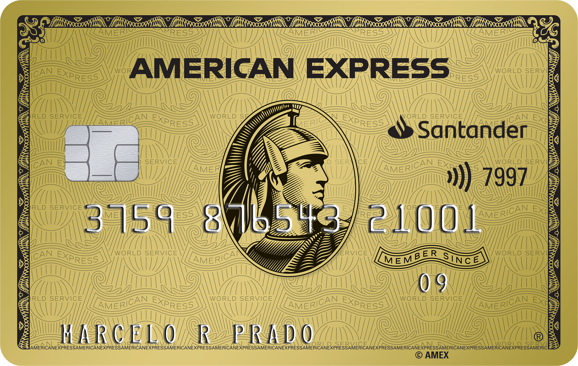 Imagem do cartão Santander Amex Gold Card