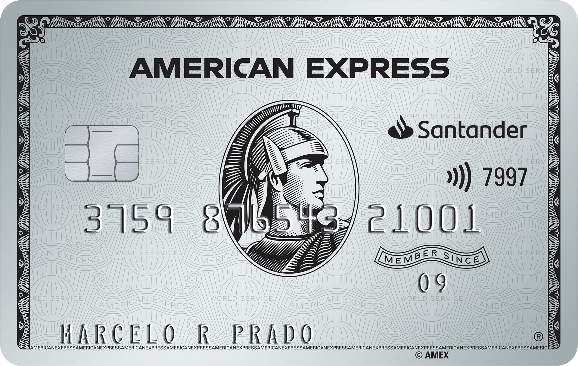 Imagem do cartão Santander Amex The Platinum Card